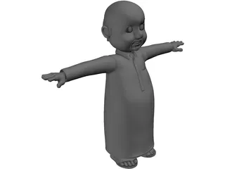 Arab Male Cartoon Character 3D Model