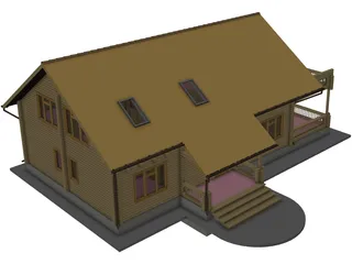 Wooden House 3D Model