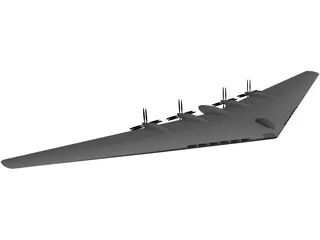 XB-113 Flying Wing 3D Model