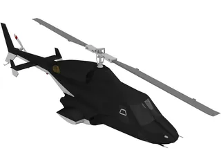 Airwolf Helicopter 3D Model