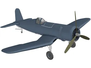 F4 Corsair Airplane 3D Model