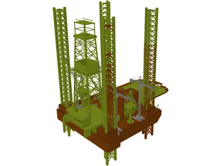 Oil Rig Offshore 3D Model