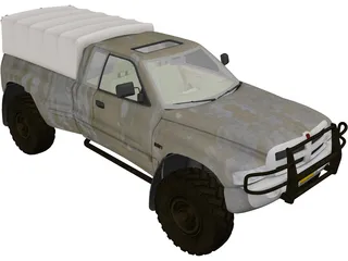 Dodge RAM Military Truck 3D Model