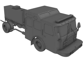 US Fire Truck Chassis 3D Model