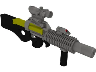 P-90 Machine Gun 3D Model