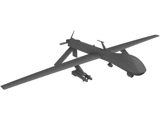 General Atomics MQ-1 Predator UAV Drone 3D Model