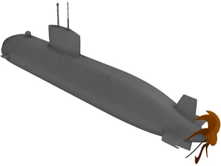 Victoria Class UK Submarine 3D Model