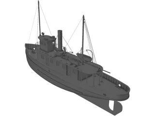 Ferry Ship (1900) 3D Model