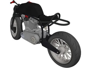 Custom Motorcycle 3D Model