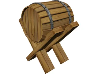 Wine Barrel 3D Model