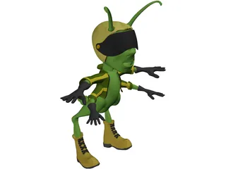 Grasshopper Cartoon 3D Model