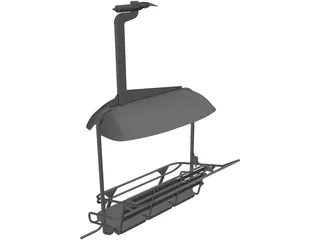 Triple Ski Lift Chair 3D Model