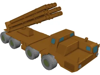 BM-30 Smerch (Tornado) 3D Model