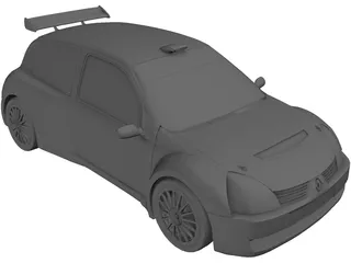 Renault Clio S1600 Rally Car 3D Model