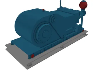 Oil Rig Mud Pump 3D Model