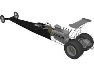 Dragster Rear Engine 3D Model