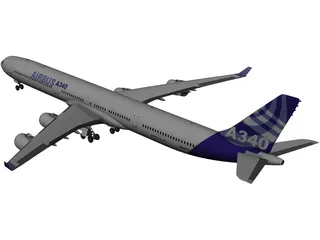 Airbus A340-600 Airliner  3D Model