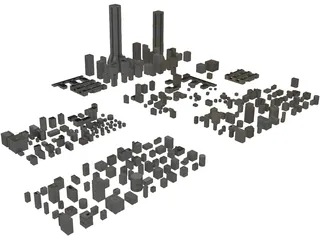 City Buildings Set 3D Model