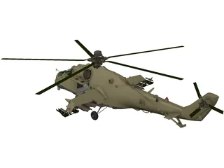 Mil Mi-24 Hind D 3D Model