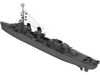 USS Fletcher 3D Model