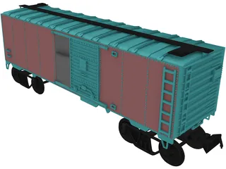 Cargo Wagon Car Box 3D Model