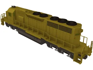 EMD SD40 SantaFe 3D Model