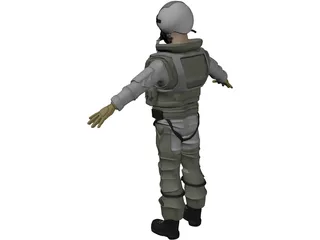 Fighter Pilot 3D Model