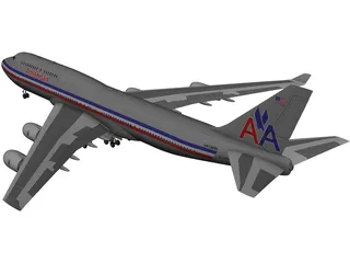 Boeing 747-400 Airliner 3D Model
