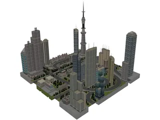 City Part Metropolis 3D Model