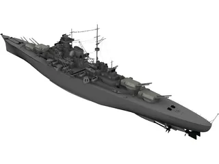 Battleship Bismarck 3D Model