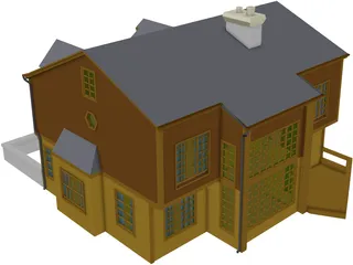 House Two Story Traditional 3D Model