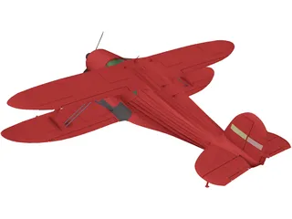 Beechcraft G17S Staggerwing 3D Model
