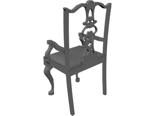 Chair Chippendale Cabriole Leg 3D Model