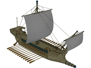 Greek Warship 3D Model