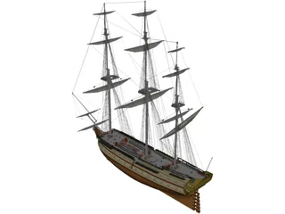 Le Glorieux Ship Of Line 3D Model