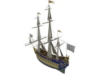 Le Soleil Royal Ship Of Line 3D Model