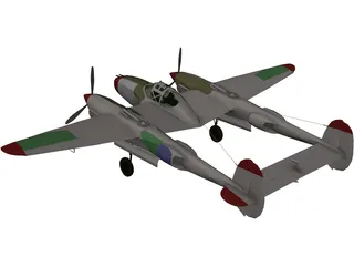 Lockheed P-38 J/L Lightning 3D Model