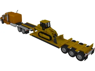 Lowboy Semi Truck 3D Model