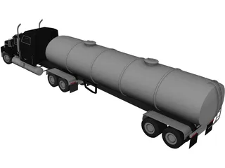 Semi Tanker 3D Model