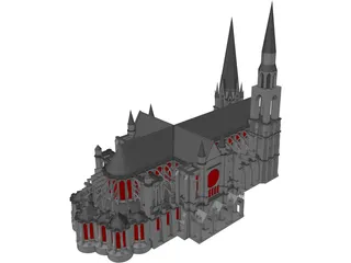 Cathedral Chartres 3D Model