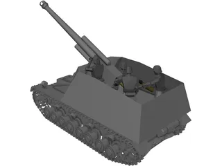 Sd.KfZ 165 Hummel Mobile Artillery 3D Model