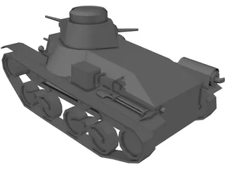 Type 95 Ha-Go Light Tank 3D Model