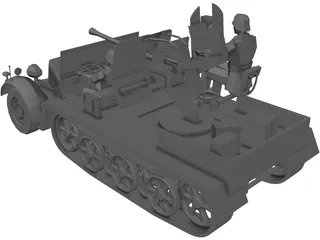 Sd.KfZ. 10-5 AA Vehicle 3D Model