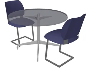 Table with Chairs 3D Model