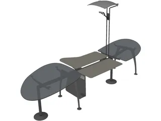 Super Office Desk 3D Model