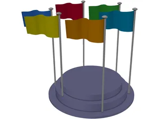 Flags 3D Model