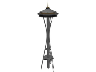 Seattle Space Needle Tower 3D Model