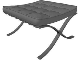 Mies van der Rohe-Barcelona Stool 3D Model