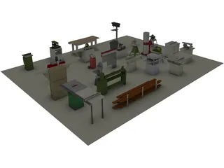 Woodworking Equipment 3D Model