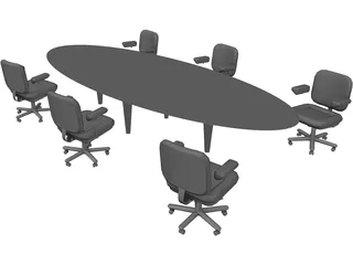 Table with Chairs 3D Model